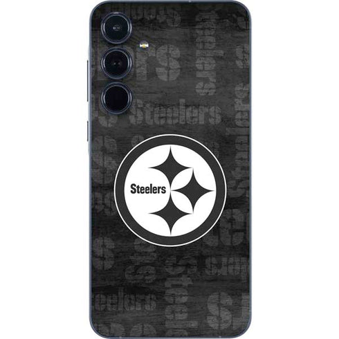 NFL Pittsburgh Steelers Black & White Galaxy A55 5G Skin